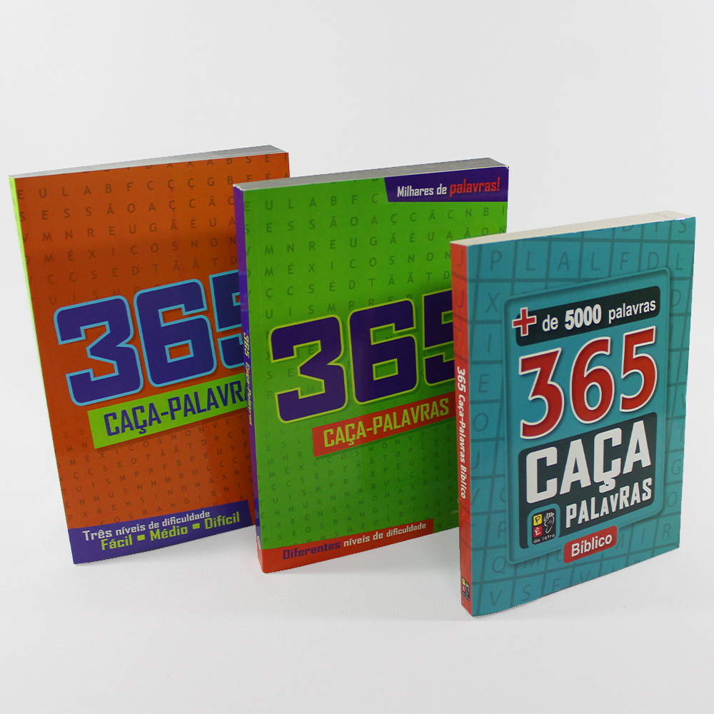 Kit 365 Caça Palavras | 03 Livros