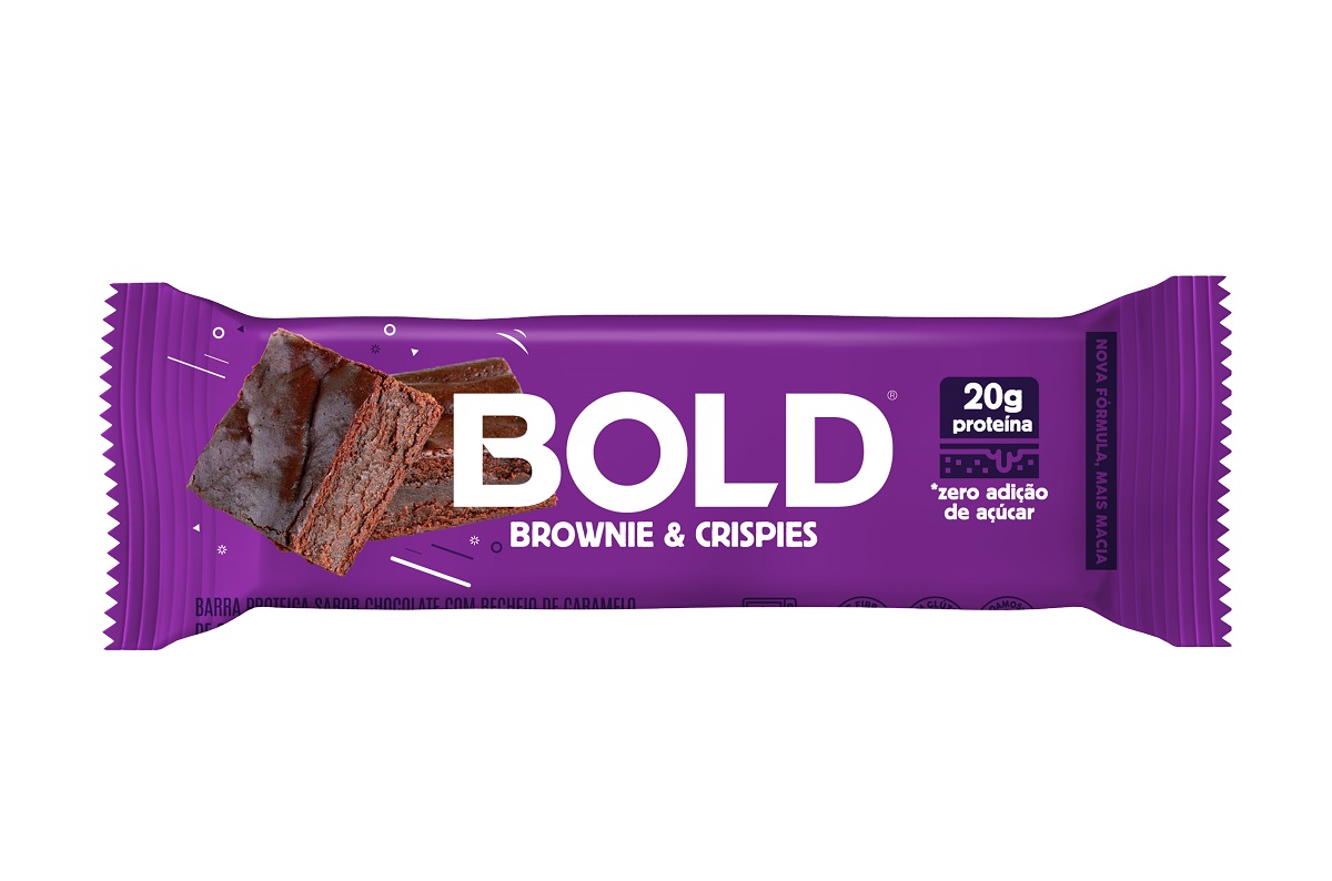 Barra de Proteina Brownie & Crispies Caixa 12 Unidades Bold