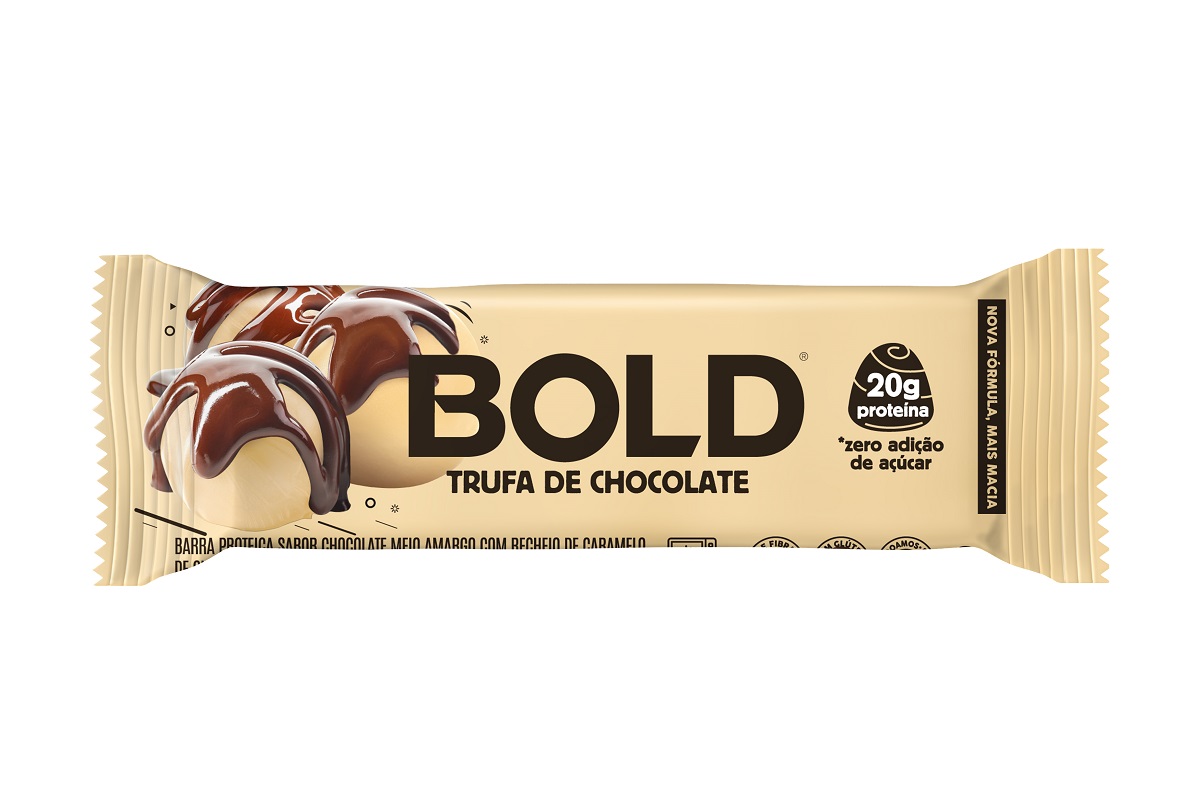 Barra de Proteina Trufa de Chocolate Caixa 12 Unidades Bold