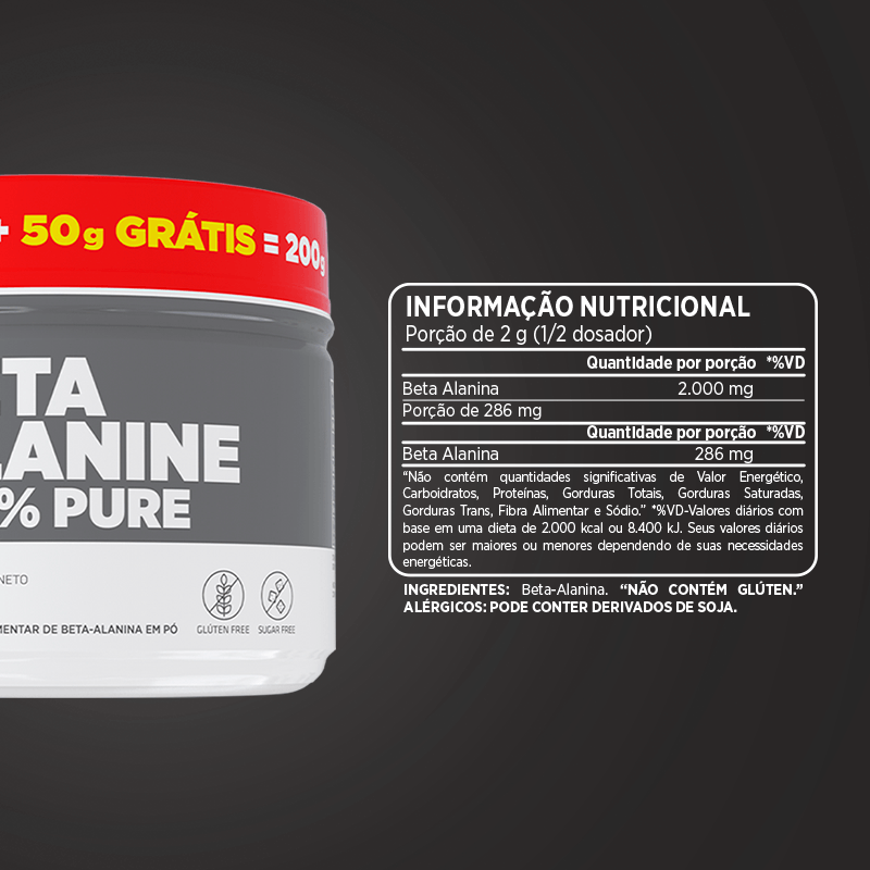Beta Alanina 100% Pura 200g Atlhetica Nutrition