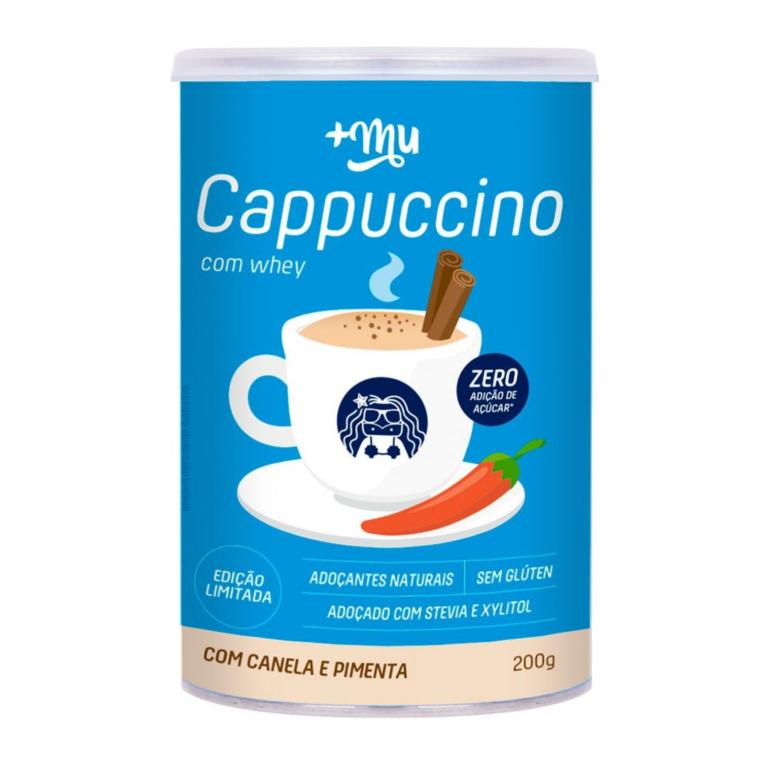 Cappuccino Proteico com Whey, Canela e Pimenta 200g +MU