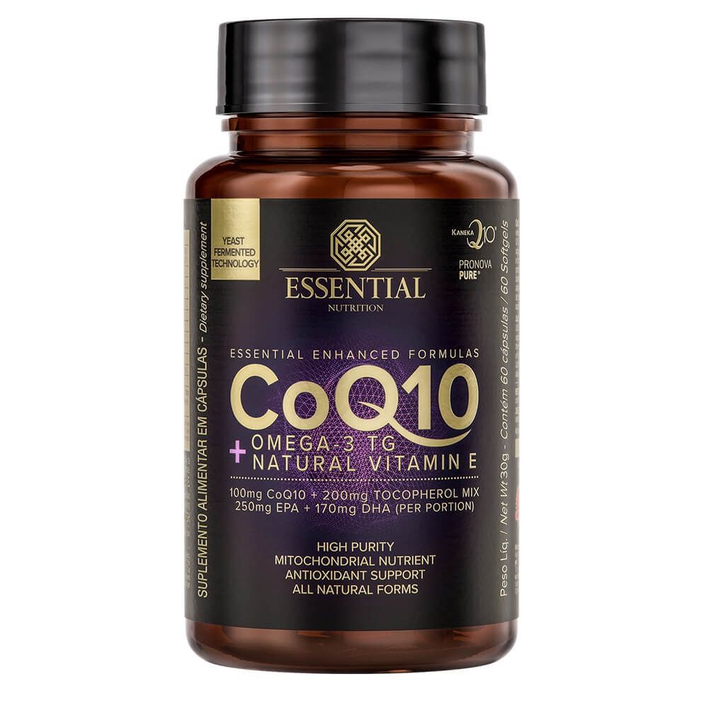 Coenzima Q10 com Ômega 3TG 60 e Vitamina E 60 Cápsulas Essential Nutrition