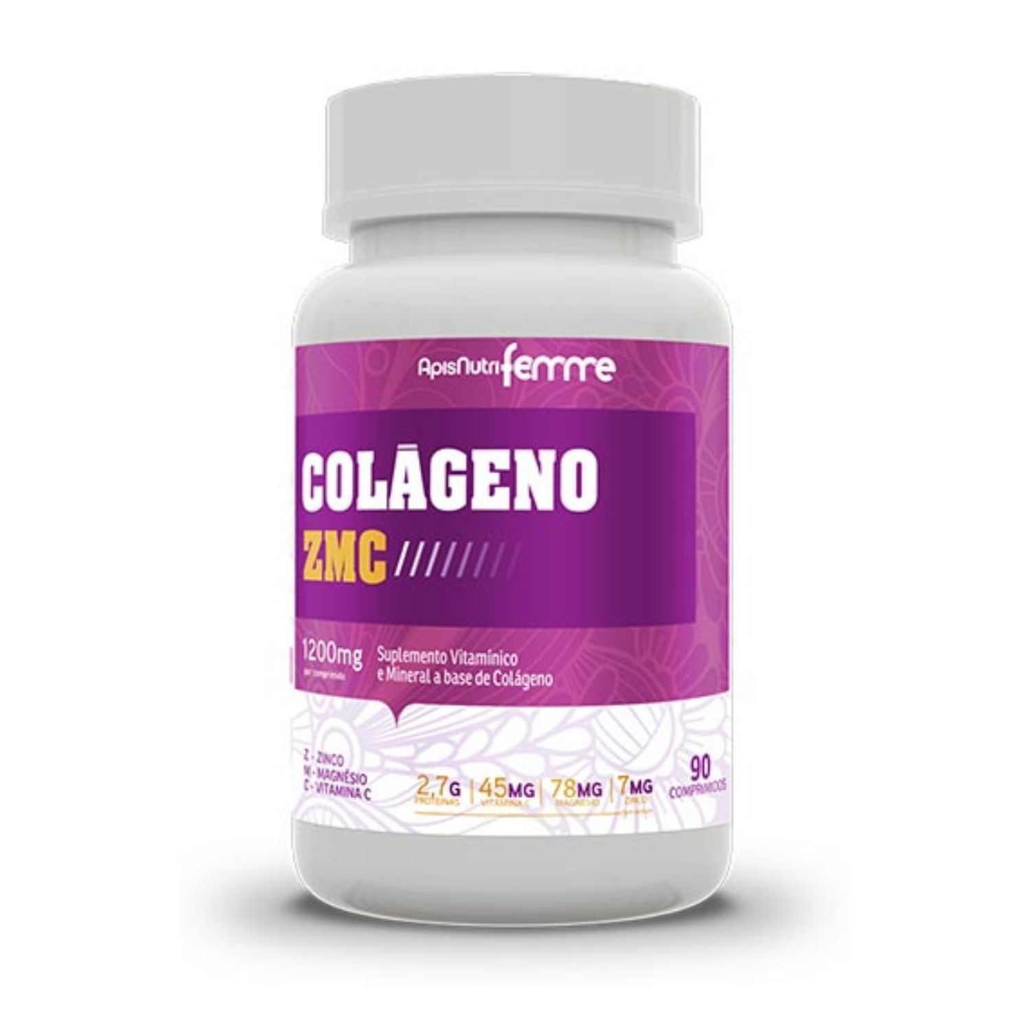 Colágeno ZMC 1200 mg 90 Cápsulas Apisnutri Femme