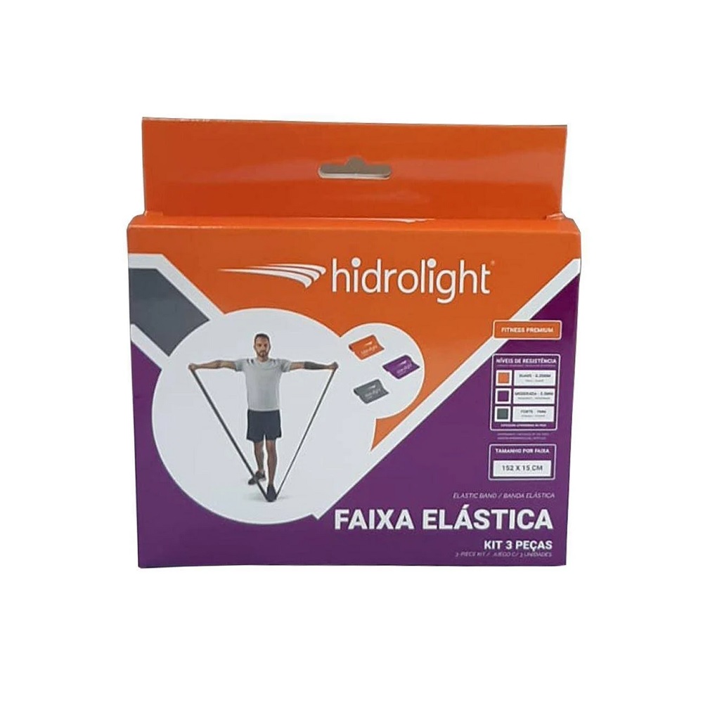 Faixa Elástica Kit 3 Unidades Hidrolight
