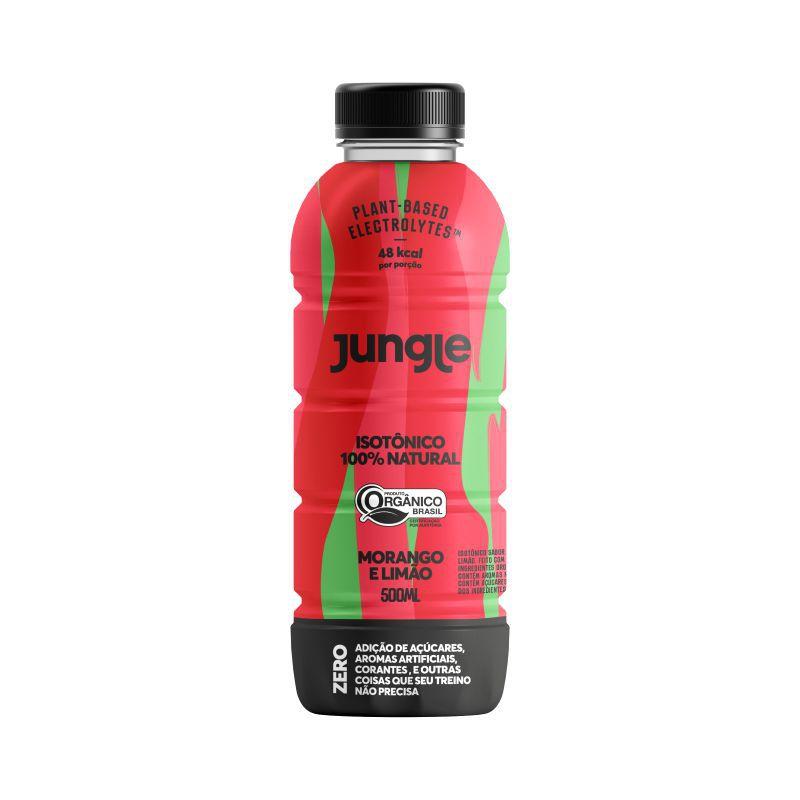Kit 4 Unidades Isotonico Jungle 100% Natural Morango e Limão 500 ml