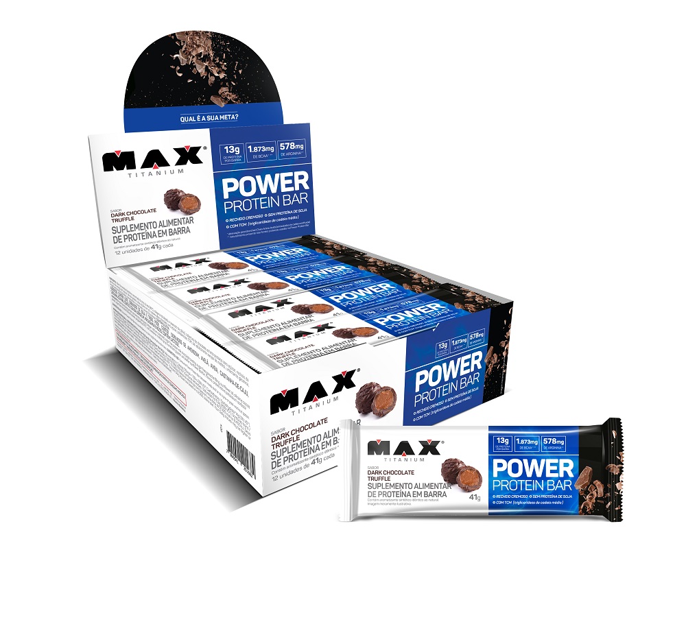 Power Protein Bar 41g Caixa 12 Unidades Max Titanium