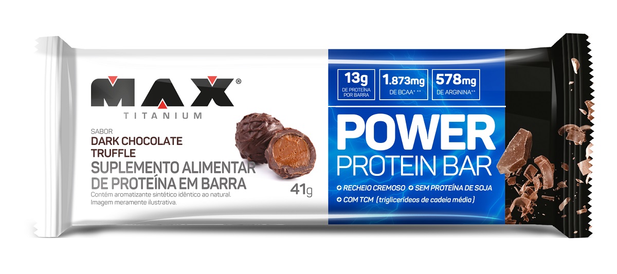 Power Protein Bar 41g Caixa 12 Unidades Max Titanium