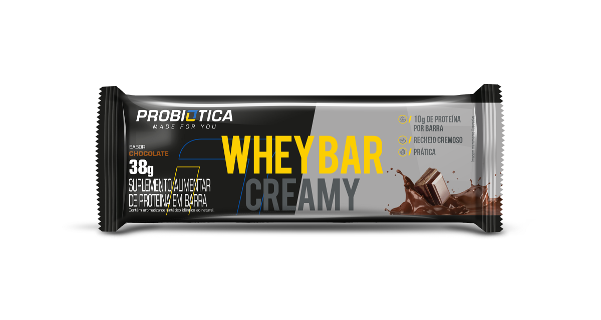 Whey Bar Creamy Display 12 Probiótica Chocolate