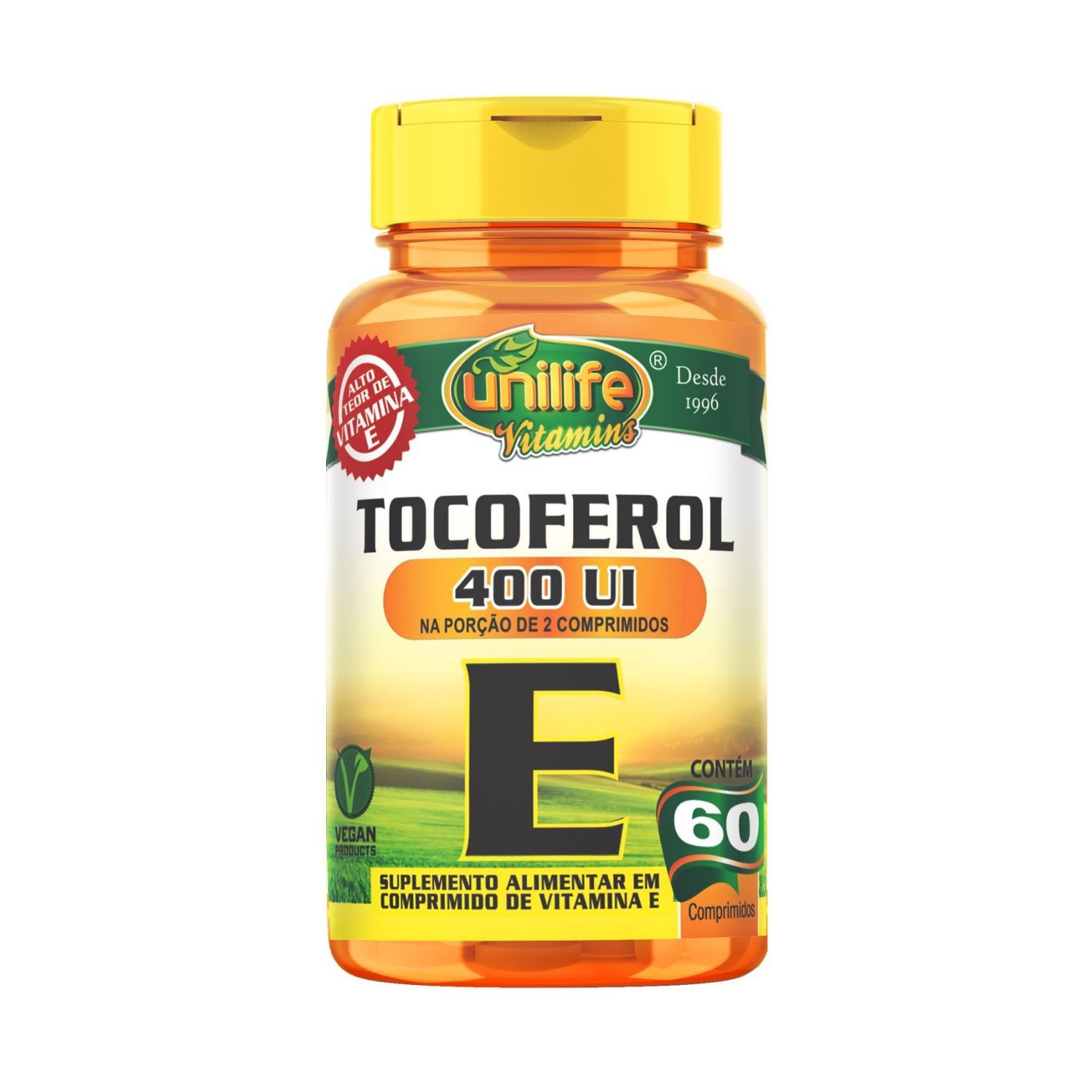 Vitamina E 400UI Tocoferol 60 Cápsulas Unilife