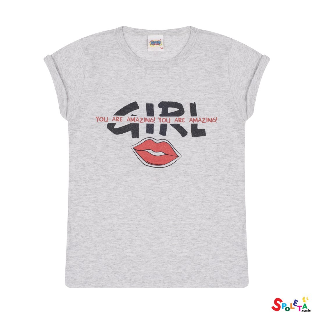 T-Shirt Infantil Feminina Kiss