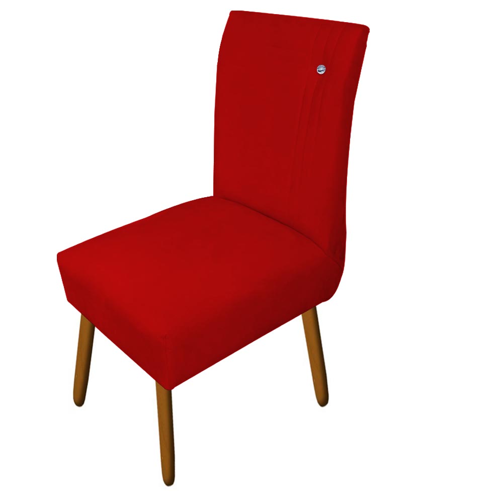 Cadeira De Jantar Sevilha Pés Palito Suede Vermelho - D'Classe Decor