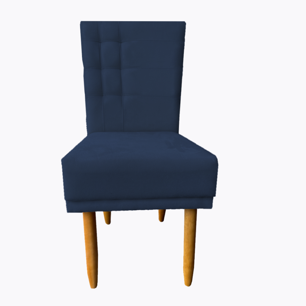 Cadeira Para Sala de Jantar Lia Pés palito Suede Azul marinho - D'Classe Decor