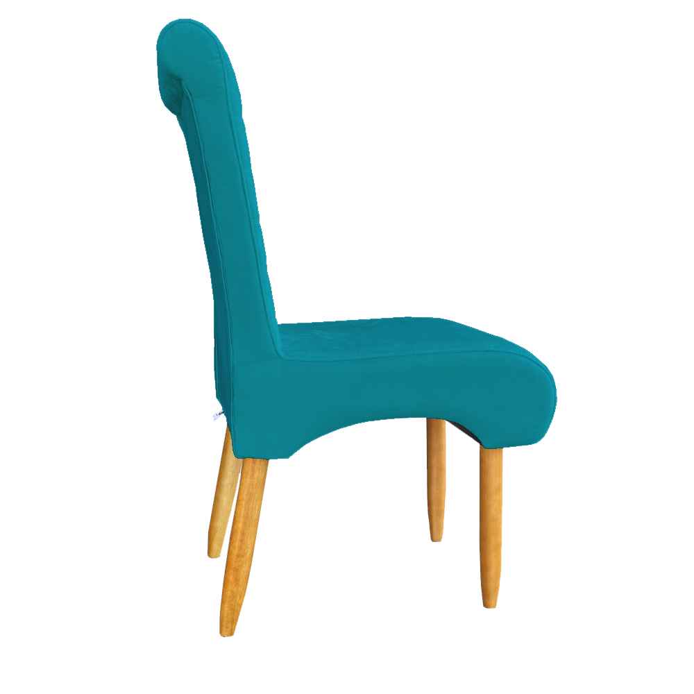 Cadeira Para Sala de Jantar Stela Pés palito Suede Azul Tiffany - D'Classe Decor
