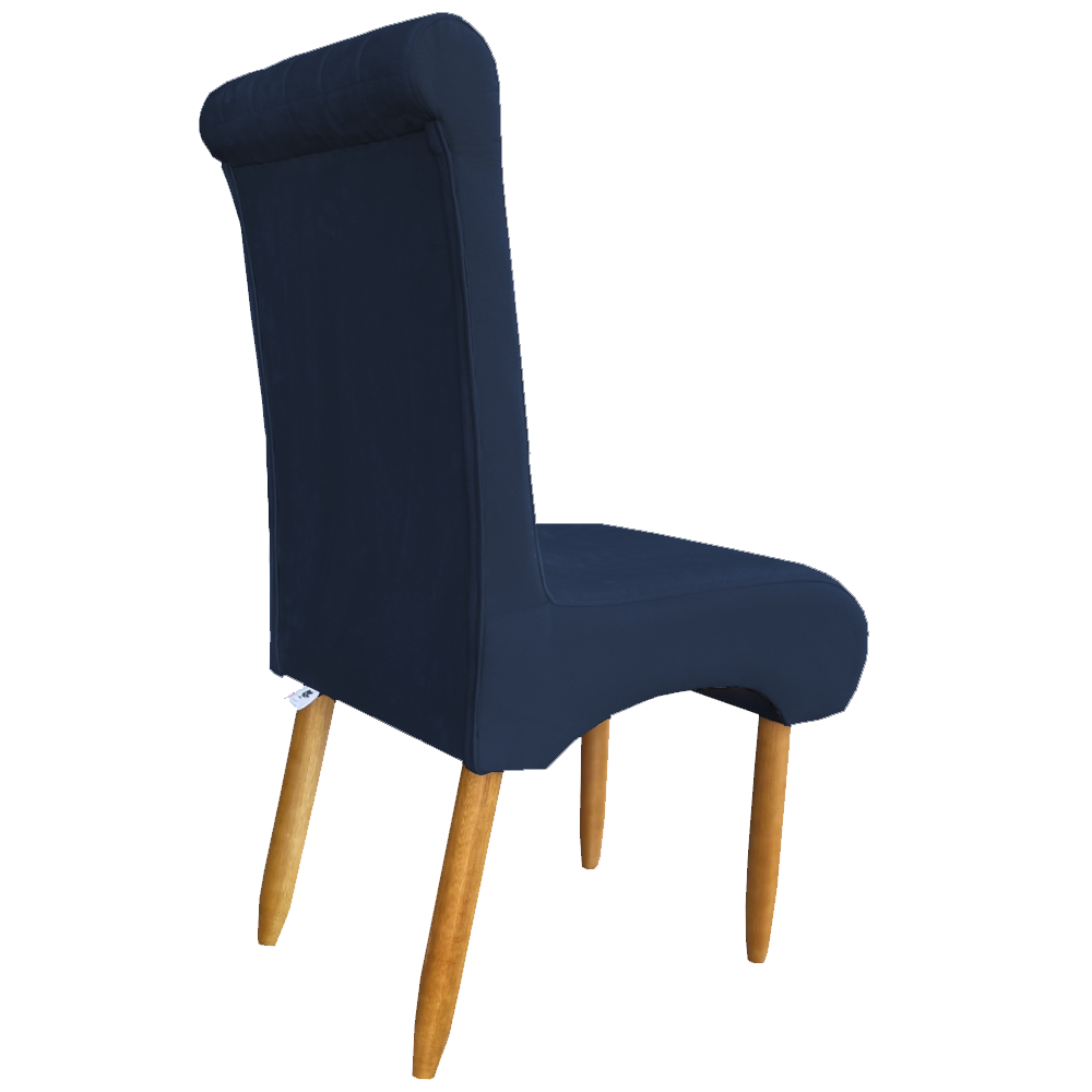 Kit 04 Cadeiras Para Sala de Jantar Stela Pés Palito Suede Azul Marinho - D'Classe Decor