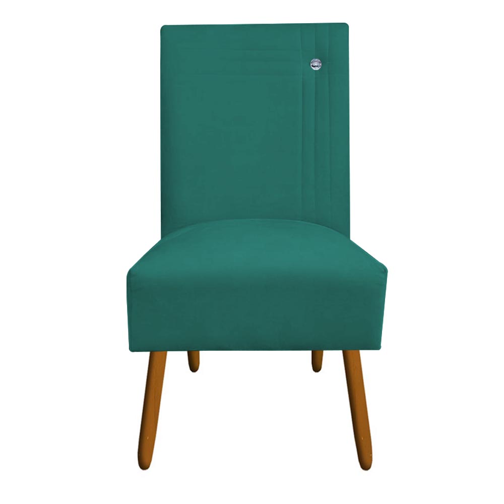 Kit 06 Cadeiras De Jantar Sevilha Pés Palito Suede Azul Tiffany - D'Classe Decor