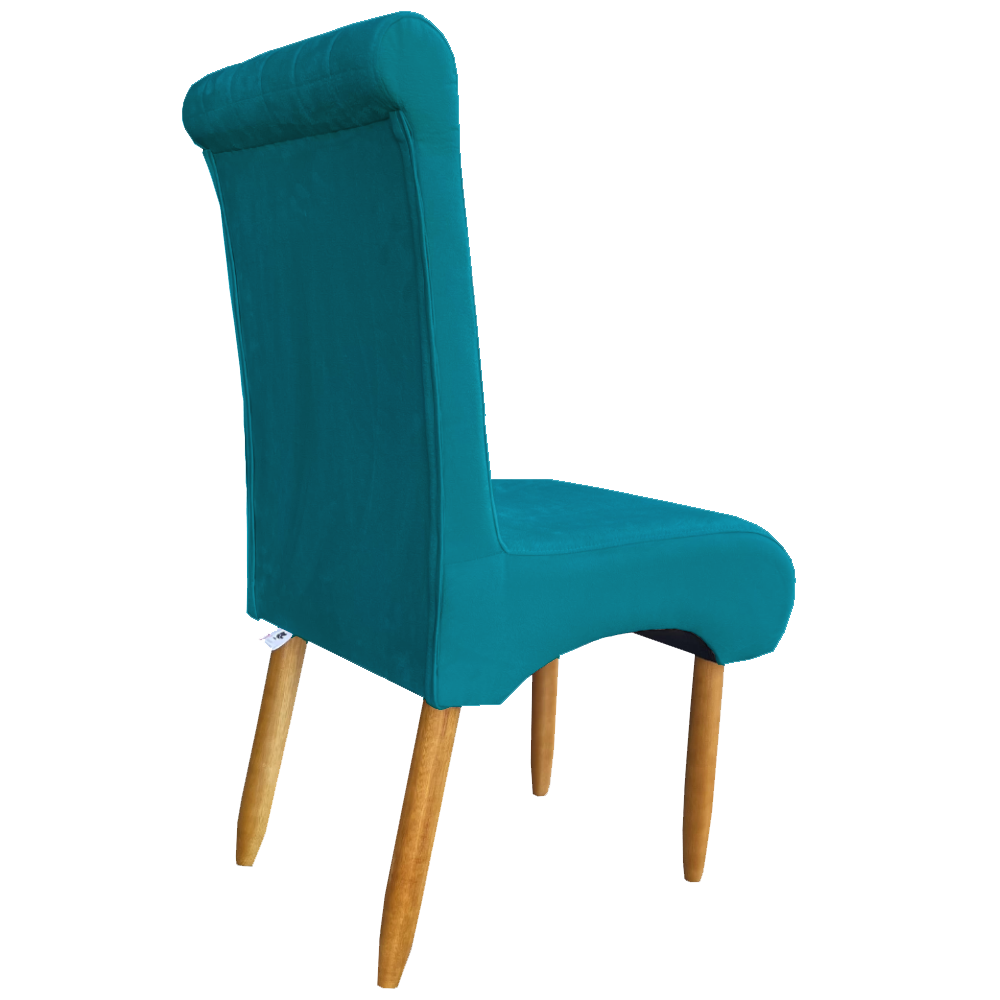 Kit 06 Cadeiras Para Sala de Jantar Stela Pés Palito Suede Azul Tiffany - D'Classe Decor