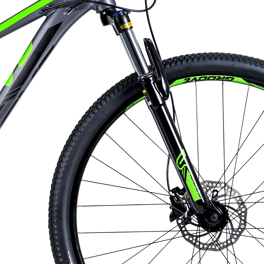 Bicicleta Groove Hype 30 21v HD na cor Grafite/Verde/Preto Fosco