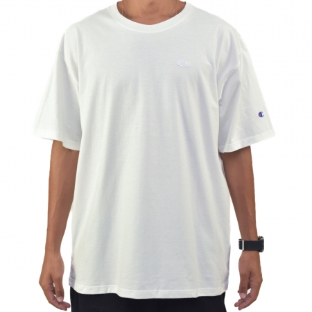 Camiseta Champion Basic Logo Embroidery Logo V23 - Branco Off
