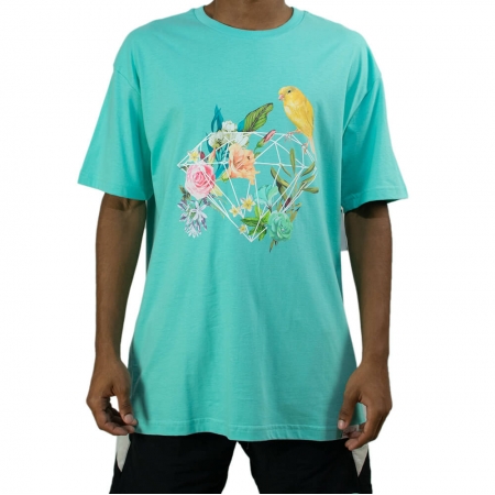 Camiseta Diamond Canary Flowers - Azul