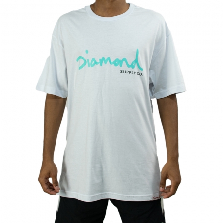 Camiseta Diamond Og Script Tee - Branco