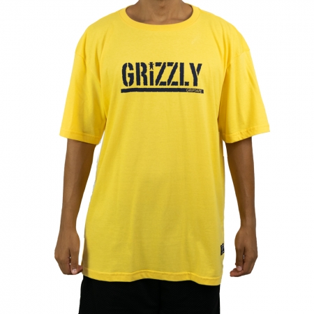 Camiseta Grizzly Stamp - Amarela/Azul Big