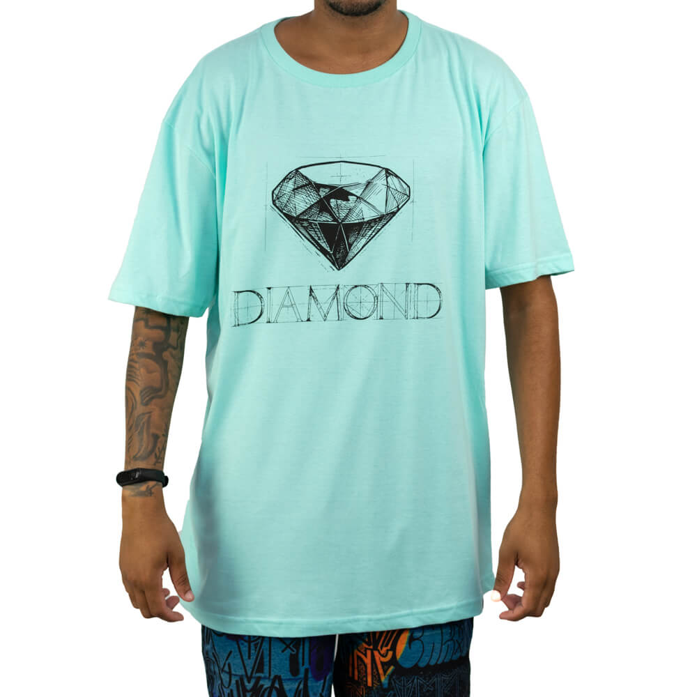 Camiseta Diamond Blue Print - Azul Big
