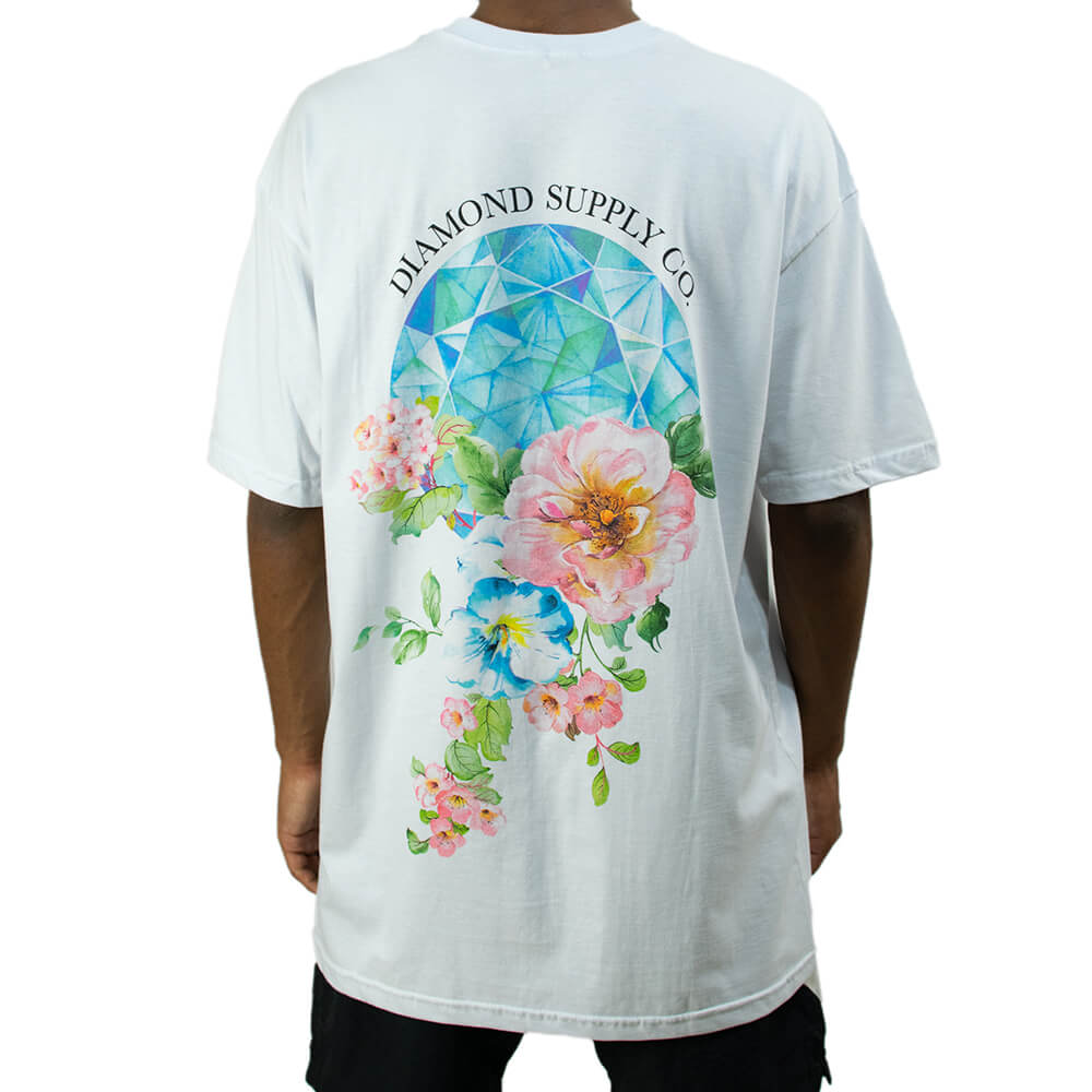 Camiseta Diamond Flowers - Branco