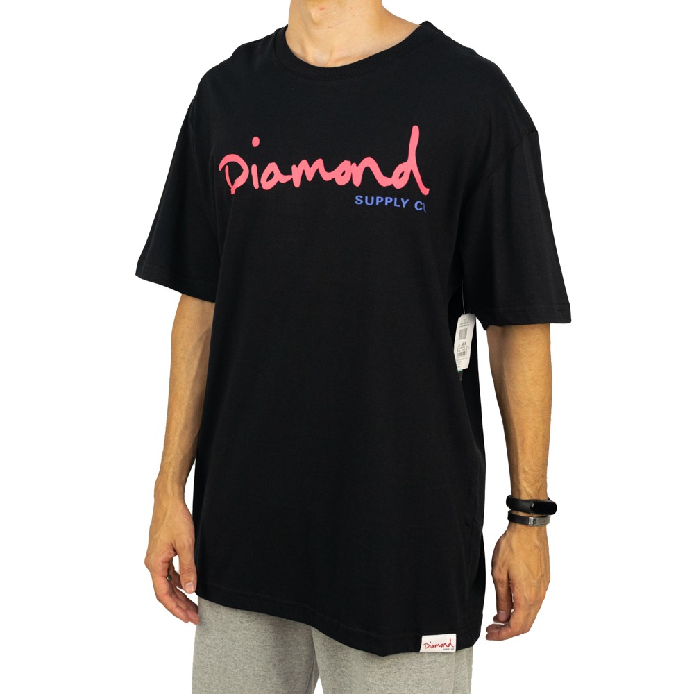 Camiseta Diamond OG Script - Preta