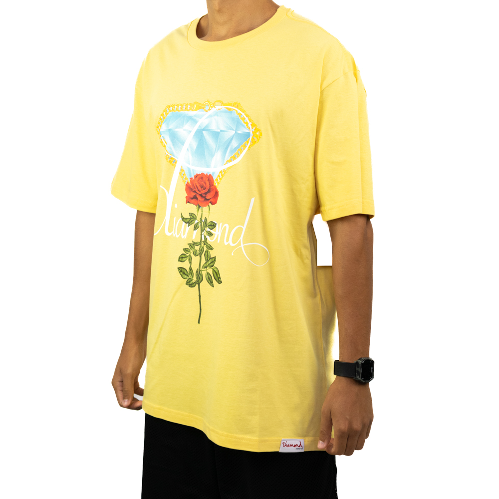 Camiseta Diamond Rose Chain - Amarela