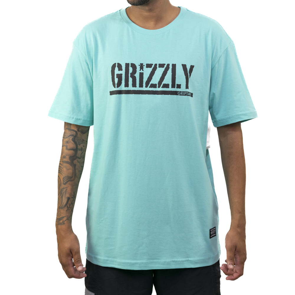Camiseta Grizzly Stamp - Azul/Preta
