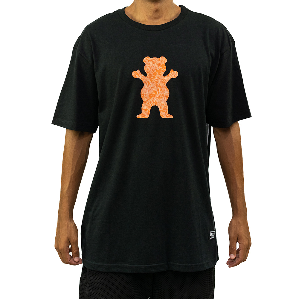 Camiseta Grizzly Topographic OG Bear - Preto