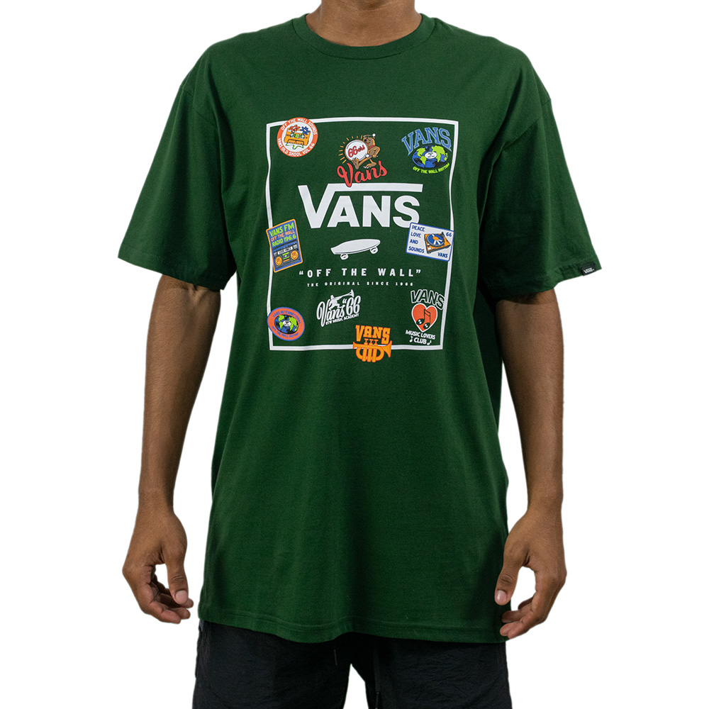 Camiseta Vans Print Box Mountain View - Verde