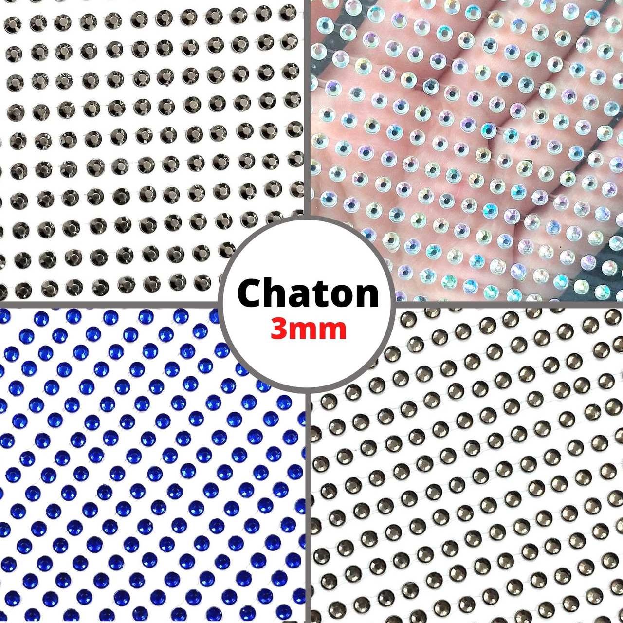 Cartela Adesiva Chaton 3mm - 1 cartela