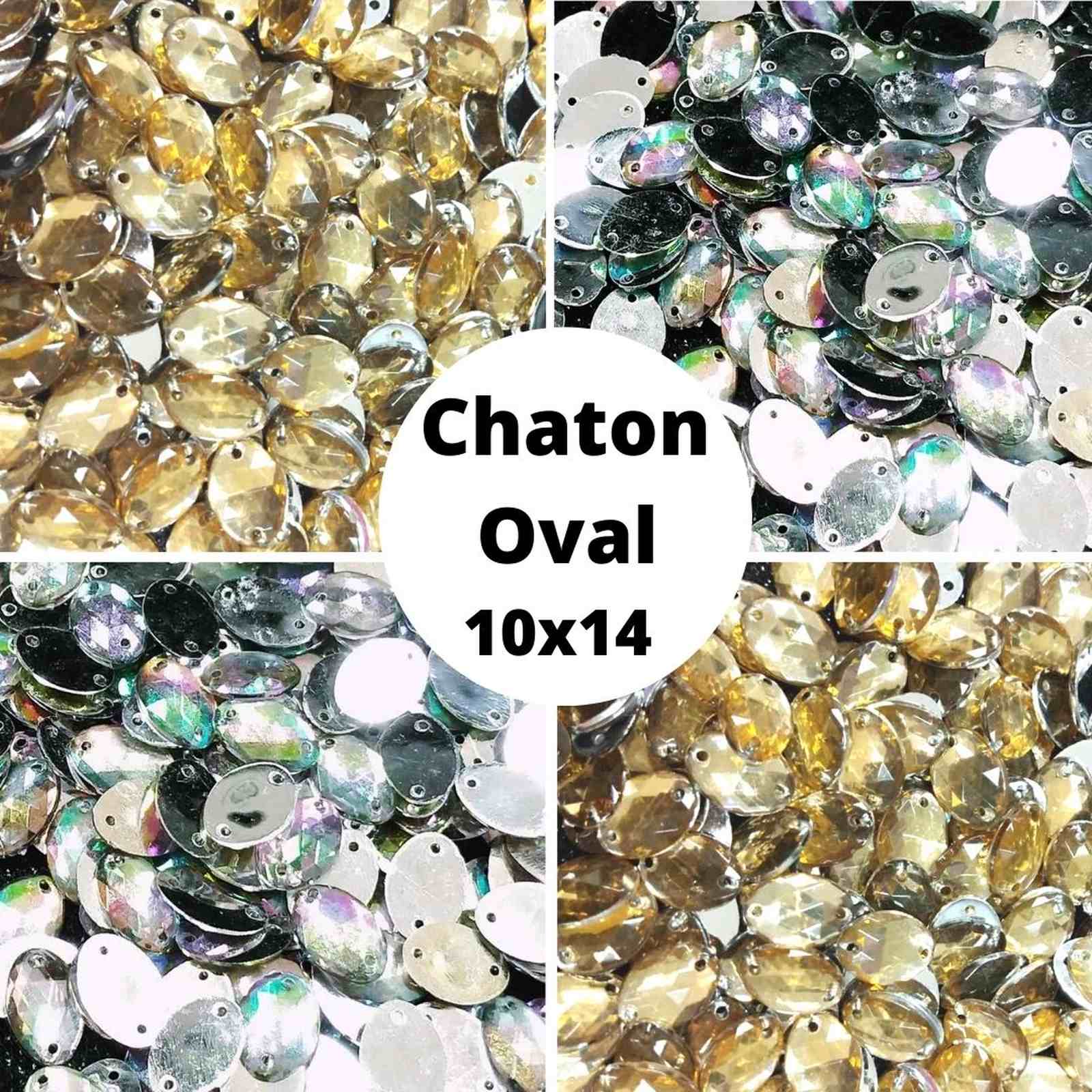 Chaton Oval  Acrilico - 10x14 - Pacote com 1.000 unidades