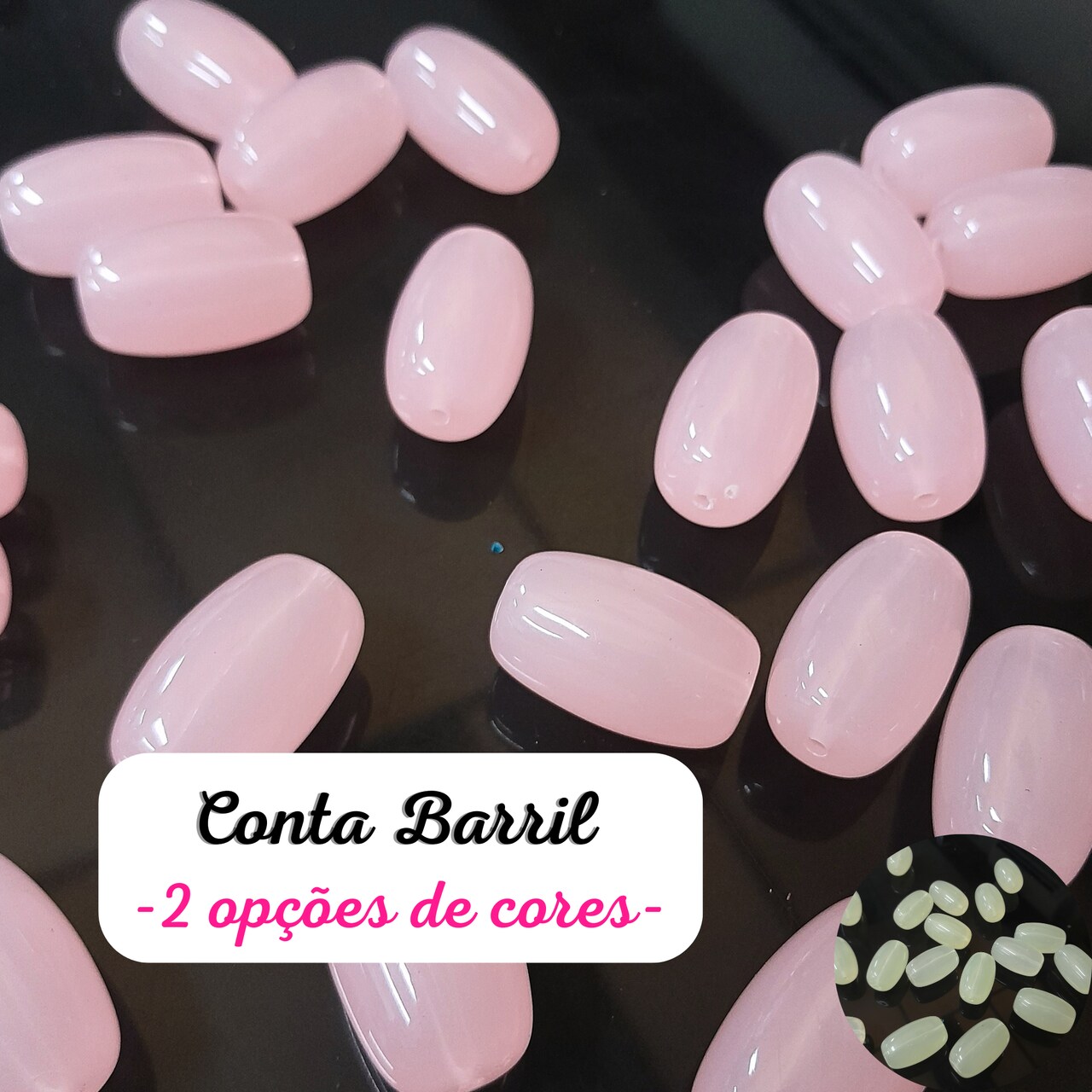 Conta Resina Barril 15x25mm Opal Cores - 250g