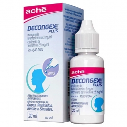 Decongex Plus 2mg/ml + 2,5mg/ml Solução Oral Uso Pediátrico gotas com 20ml