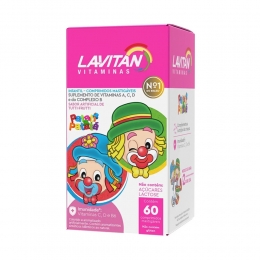 Lavitan Infantil - Vitamina Mastigáveis Sabor Tutti-Frutti com 60 comprimidos