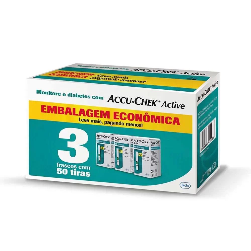 Accu-Chek Active Combo  - Refil / Tiras Medir Glicemia - 3x50 Unidades - Roche