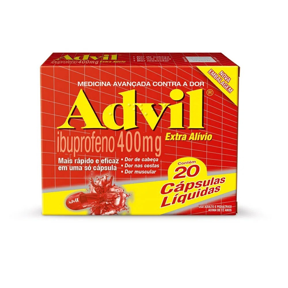 Advil 400mg - Alívio para Dores de Cabeça - 20 cápsulas
