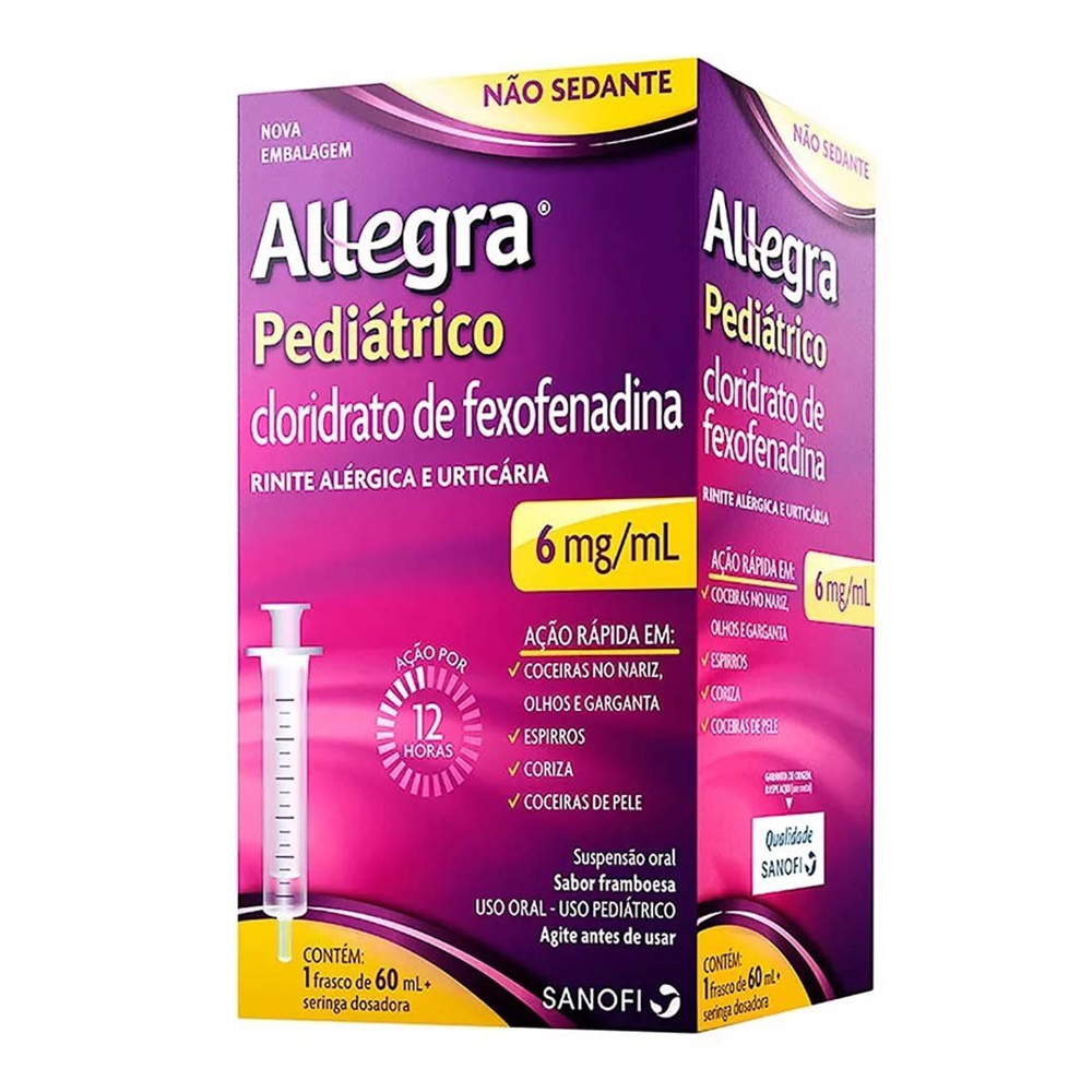 Antialérgico Allegra 6mg/ml - Solução Oral Pediátrico 60ml - Sanofi