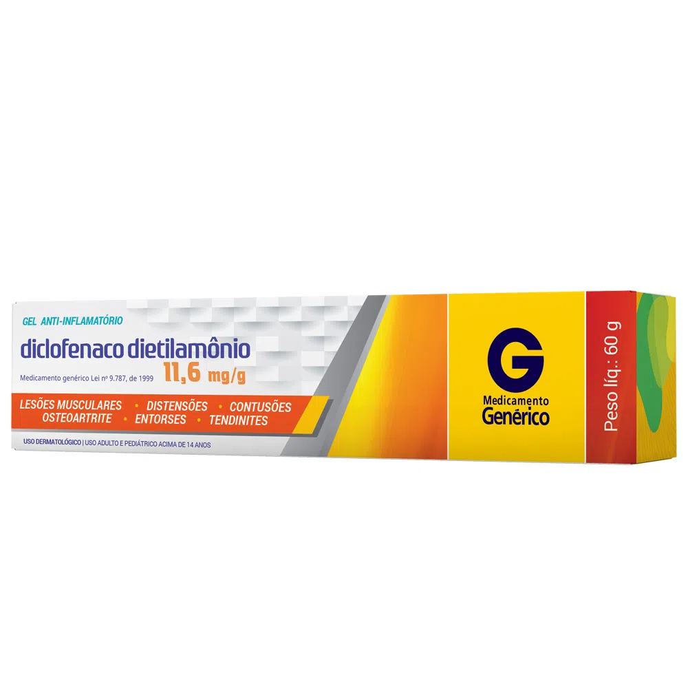Diclofenaco Dietilamônio Gel 60g - Cimed - Genérico