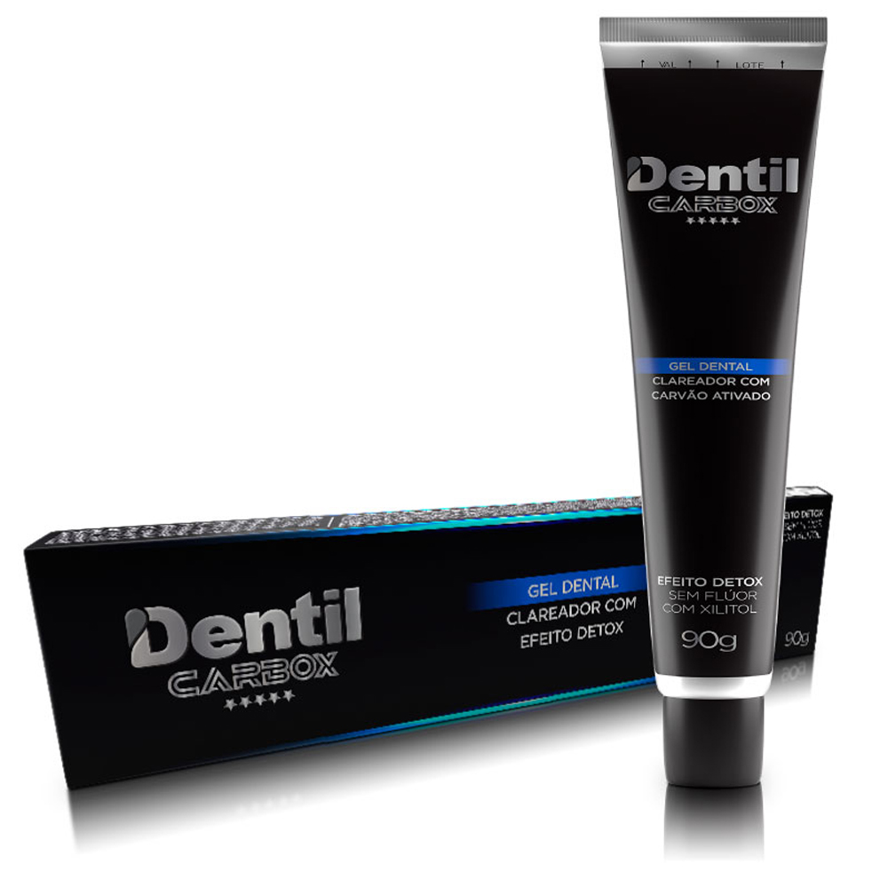 Gel Dental - Dentil Carbox - Clareador com Cartão Ativado e Xilitol - 90g