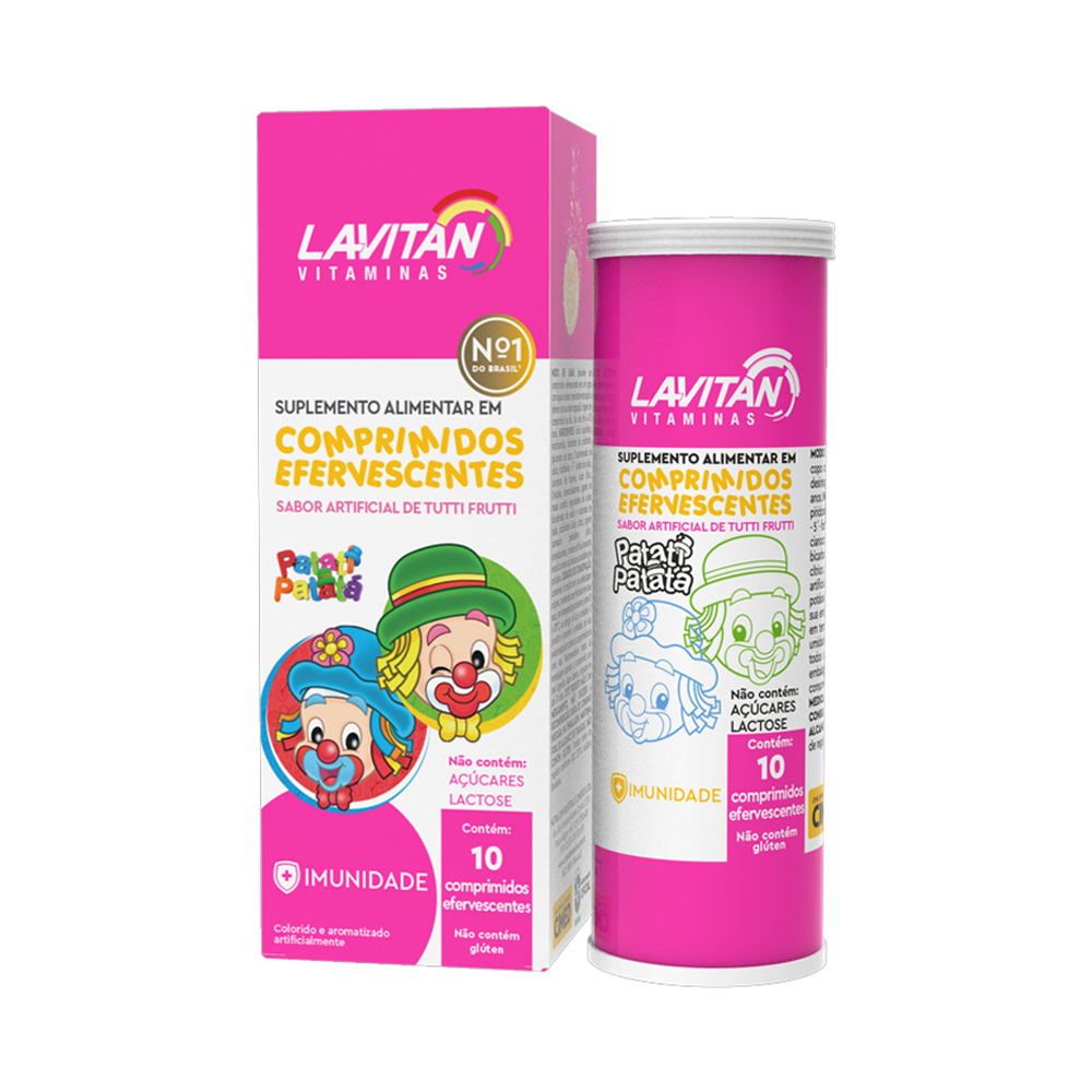 Lavitan Infantil Patati Patatá Sabor Tutti-Frutti - c/ 10 Comprimidos Efervescentes
