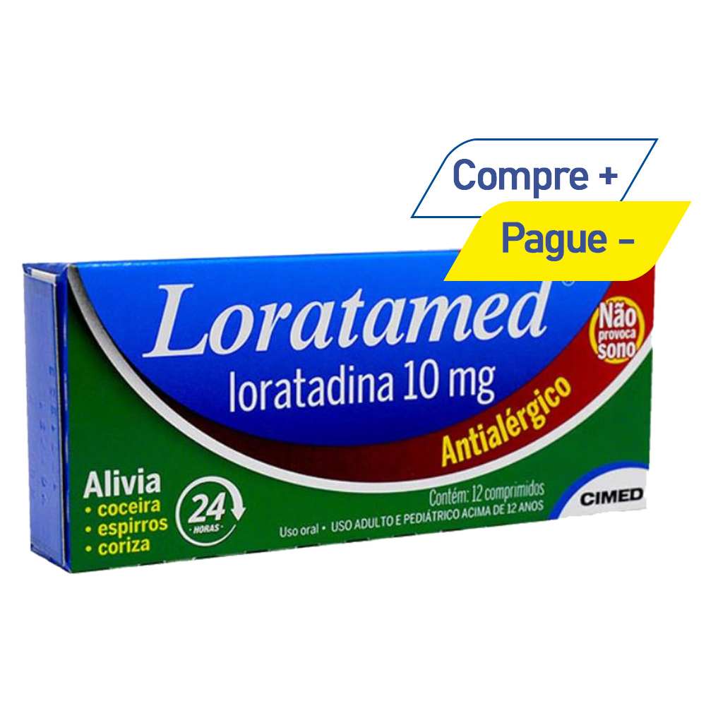 Loratamed 10mg - Antialérgico - com 12 Comprimidos - Cimed