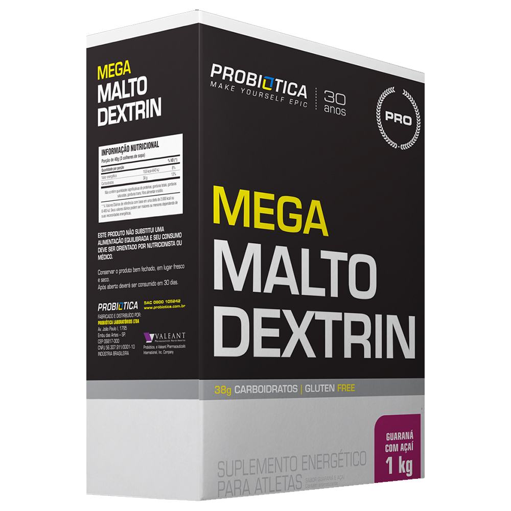 Mega Malto Dextrin 1Kg - Sabor Guaraná com Açai - Probiótica