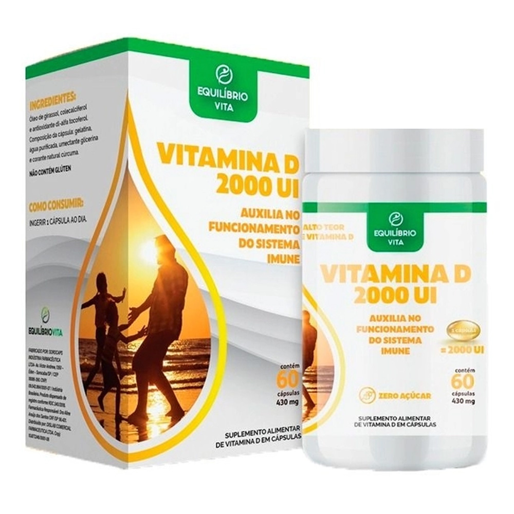 Vitamina D 2.000ui - 60 Cápsulas - Equilíbrio Vita
