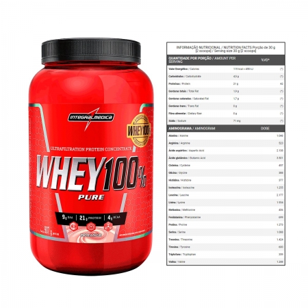 Whey 100% Pure 907g - Proteína concentrada - Integralmédica