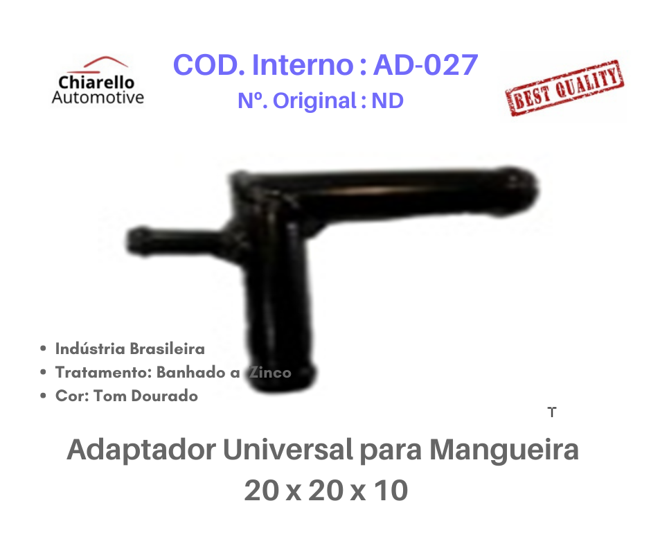 Adaptador Universal para Mangueira 20 x 20 x 10 - Chiarello Automotive