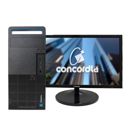 Computador Concórdia Completo Com Monitor 21,5'' Processador Core i5 9400F 16GB DDR4 SSD 240GB Linux 
