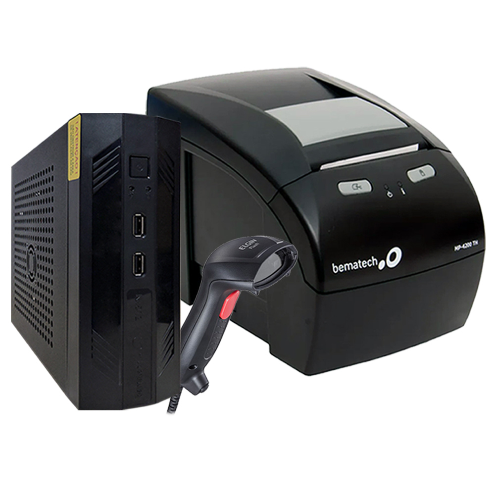 Kit Automação Impressora Não Fiscal Bematech Mp 4200 Standart + Computador Bematech Zion Rc-8400 + Leitor Elgin Flash